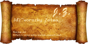 Jávorszky Zelma névjegykártya